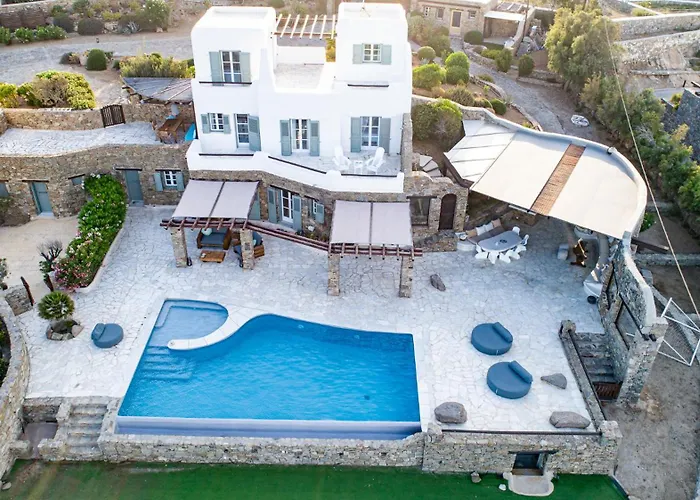 Willa Melangio 6 Bedroom Private Pool & Sea View - Aleomandra Mykonos